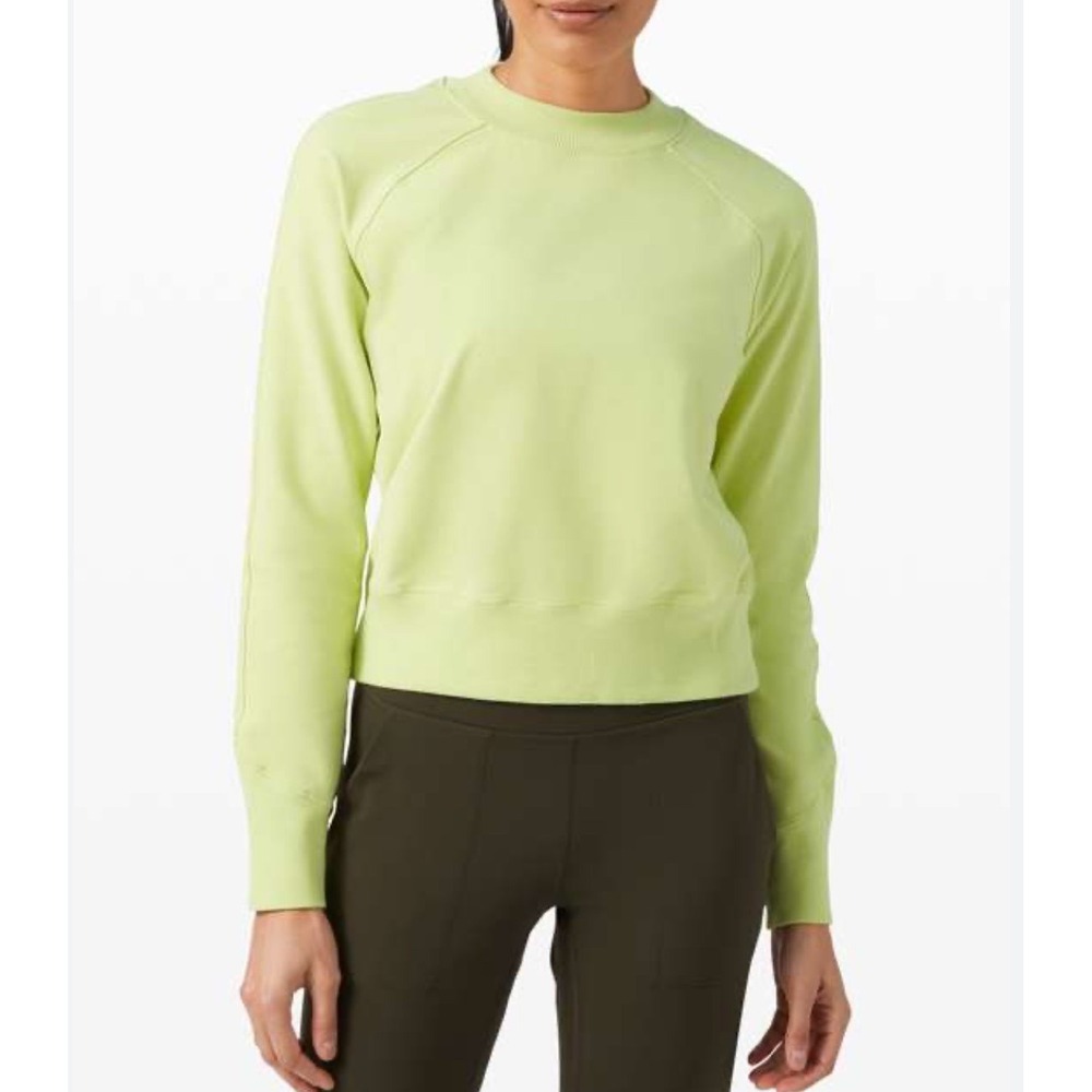 Lululemon Ready to‎ Roll Crew Lemon Vibe Cotton Terry Sweatshirt Women's XS S